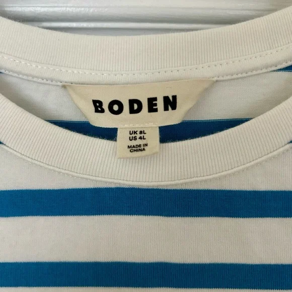 BODEN Striped Blue & White Shift Dress - Women's Casual Dress - Picture 5 of 5